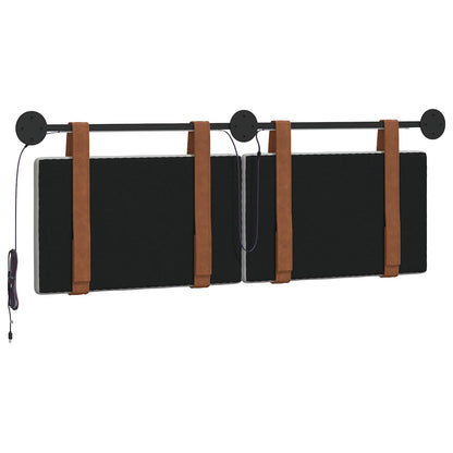 Hangend hoofdbord Met LED-verlichting Wolkengrijs Antiek PU