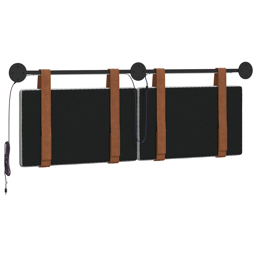 Hangend hoofdbord Met LED-verlichting Wolkengrijs Antiek PU