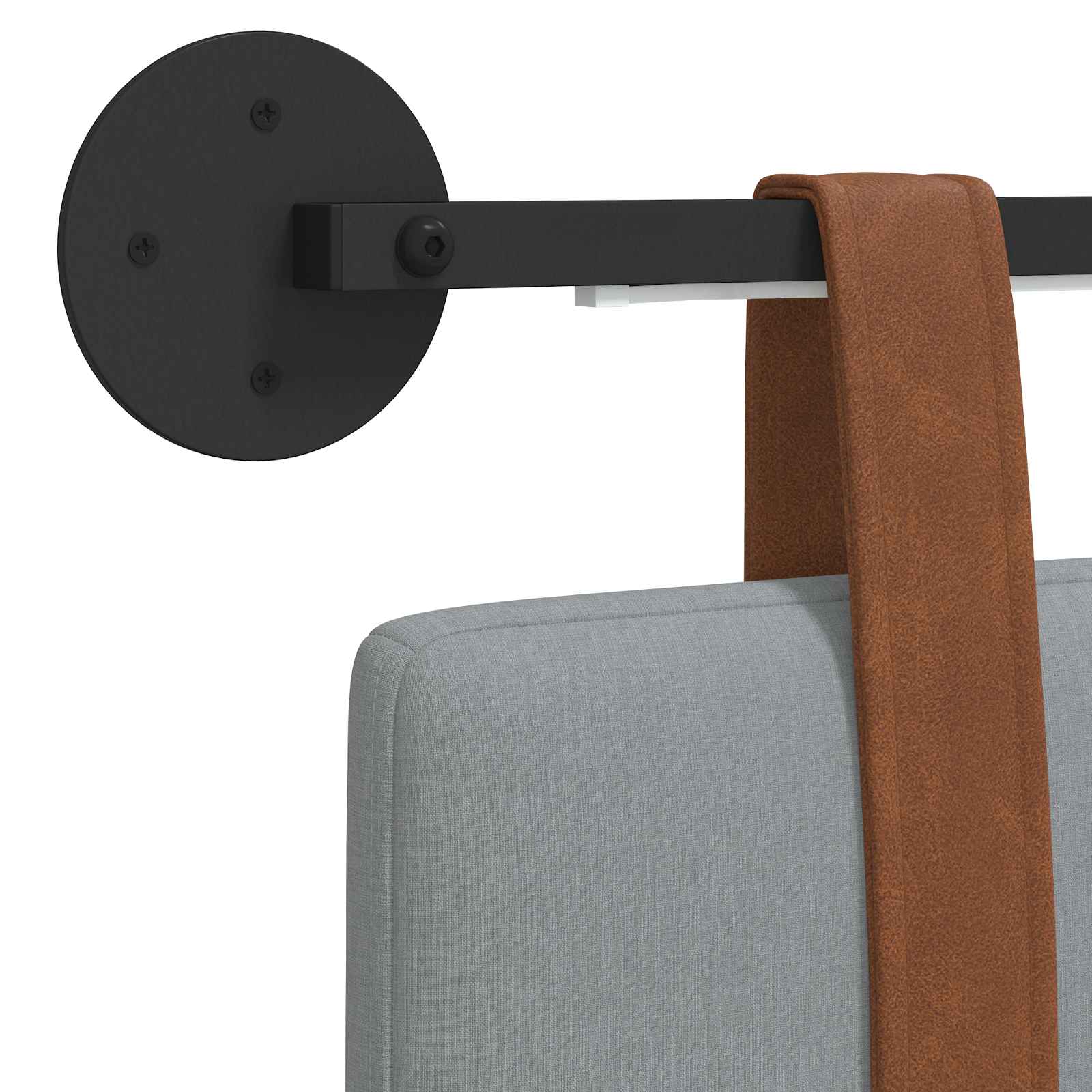 Hangend hoofdbord Met LED-verlichting Lichtgrijs Antiek PU