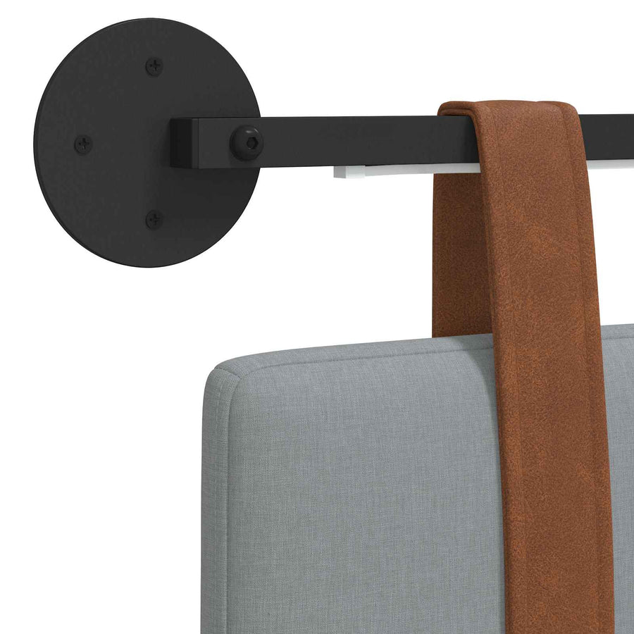 Hangend hoofdbord Met LED-verlichting Lichtgrijs Antiek PU