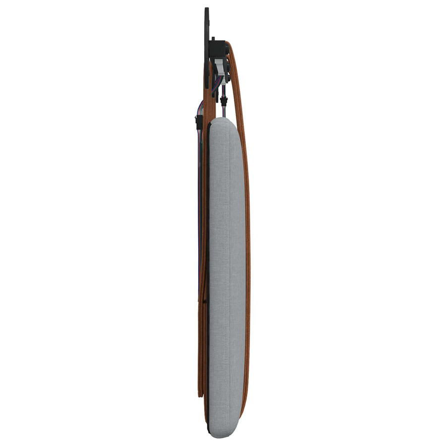 Hangend hoofdbord Met LED-verlichting Lichtgrijs Antiek PU