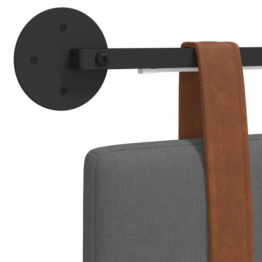 Hangend hoofdbord Met LED-verlichting Donkergrijs Antiek PU