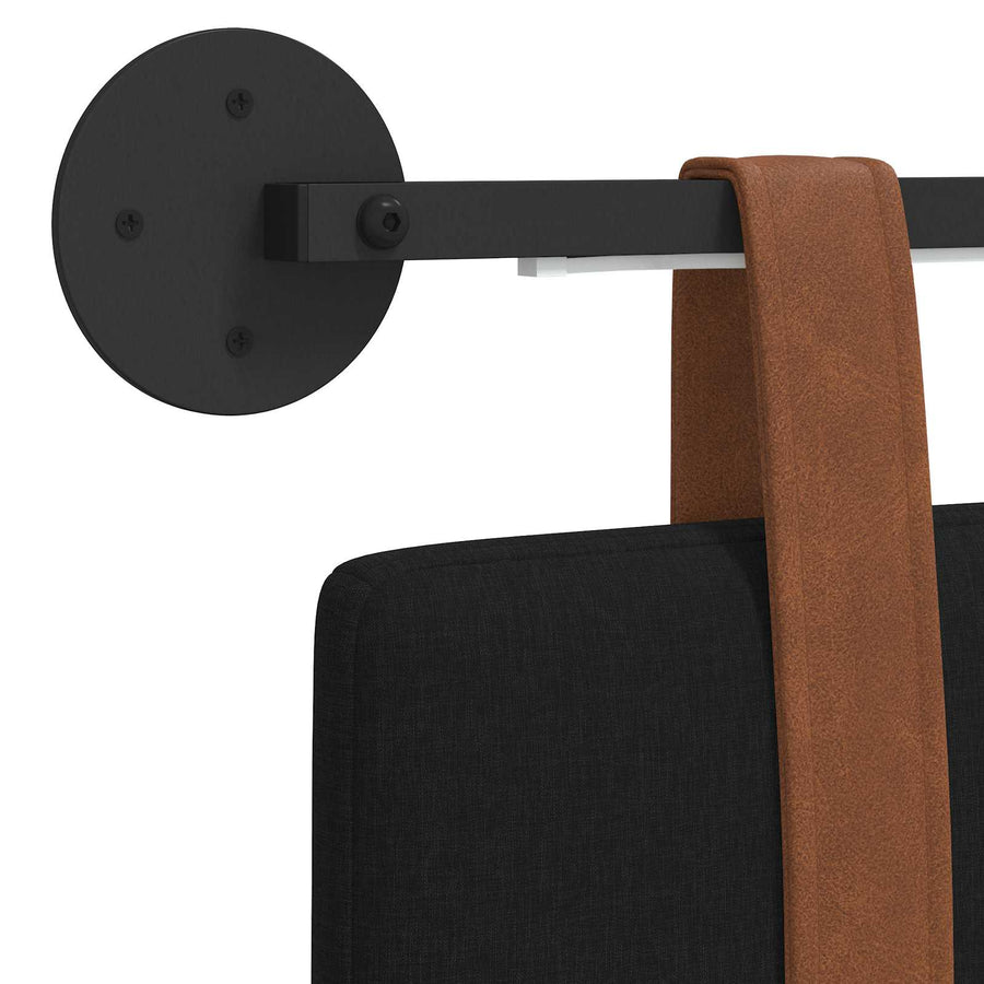 Hangend hoofdbord Met LED-verlichting Zwart Antiek PU