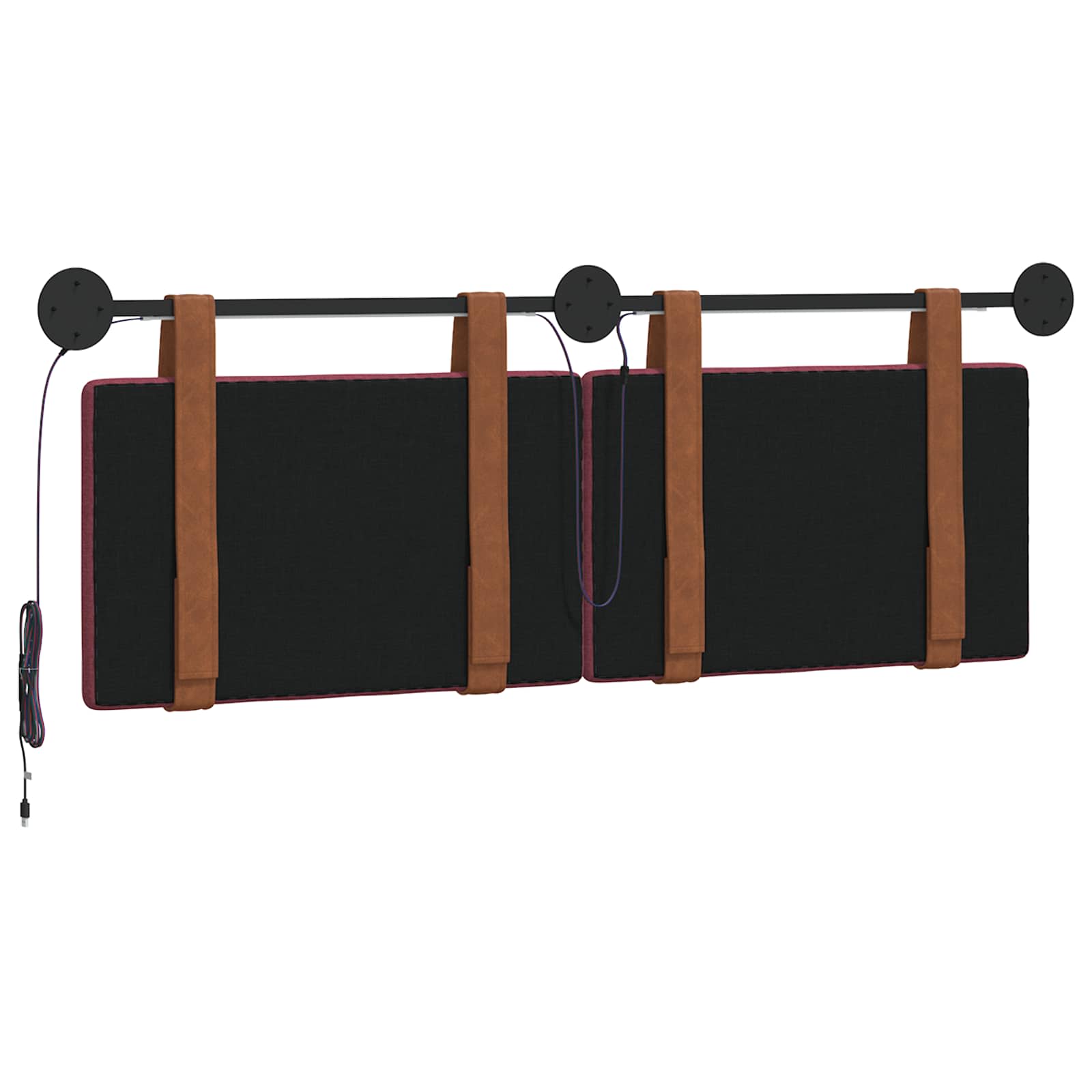 Hangend hoofdbord Met LED-verlichting Wijnrood Antiek PU