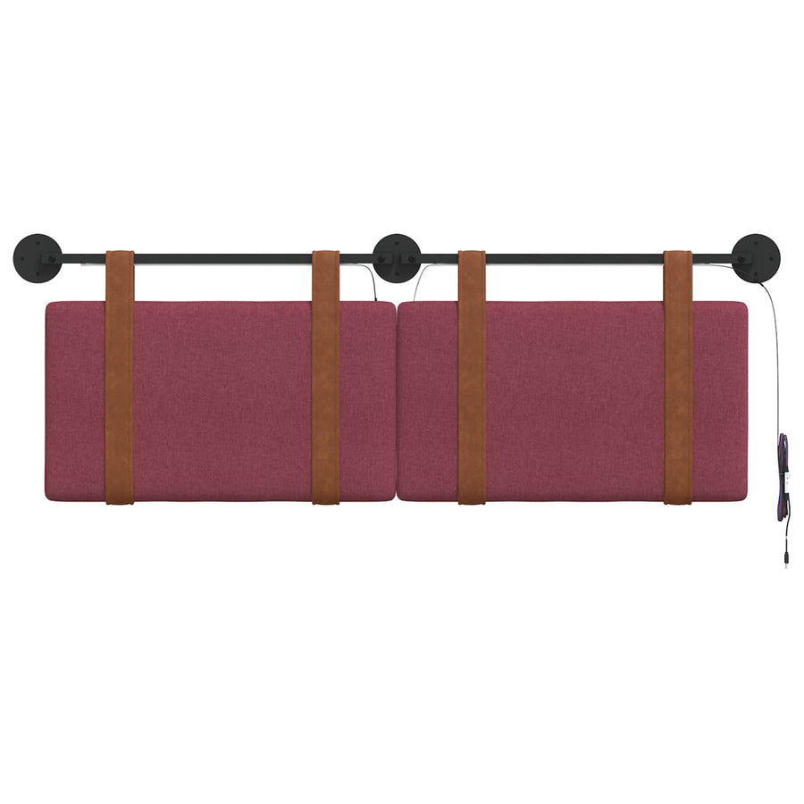 Hangend hoofdbord Met LED-verlichting Wijnrood Antiek PU