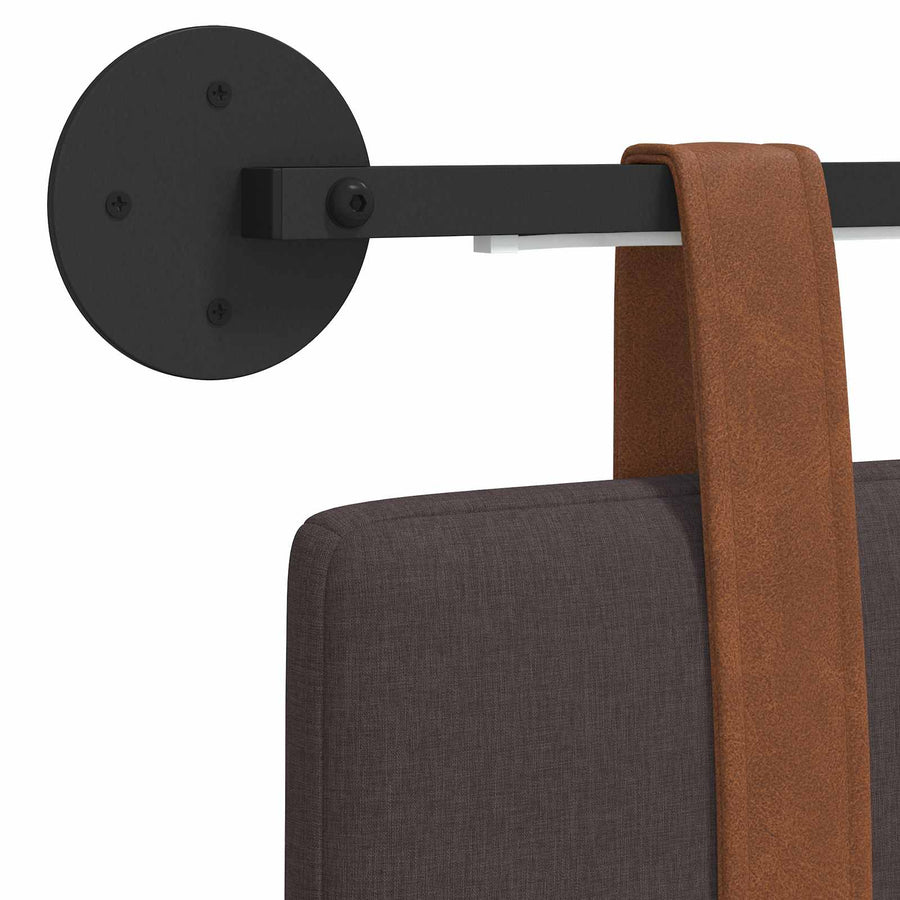 Hangend hoofdbord Met LED-verlichting Donkerbruin Antiek PU