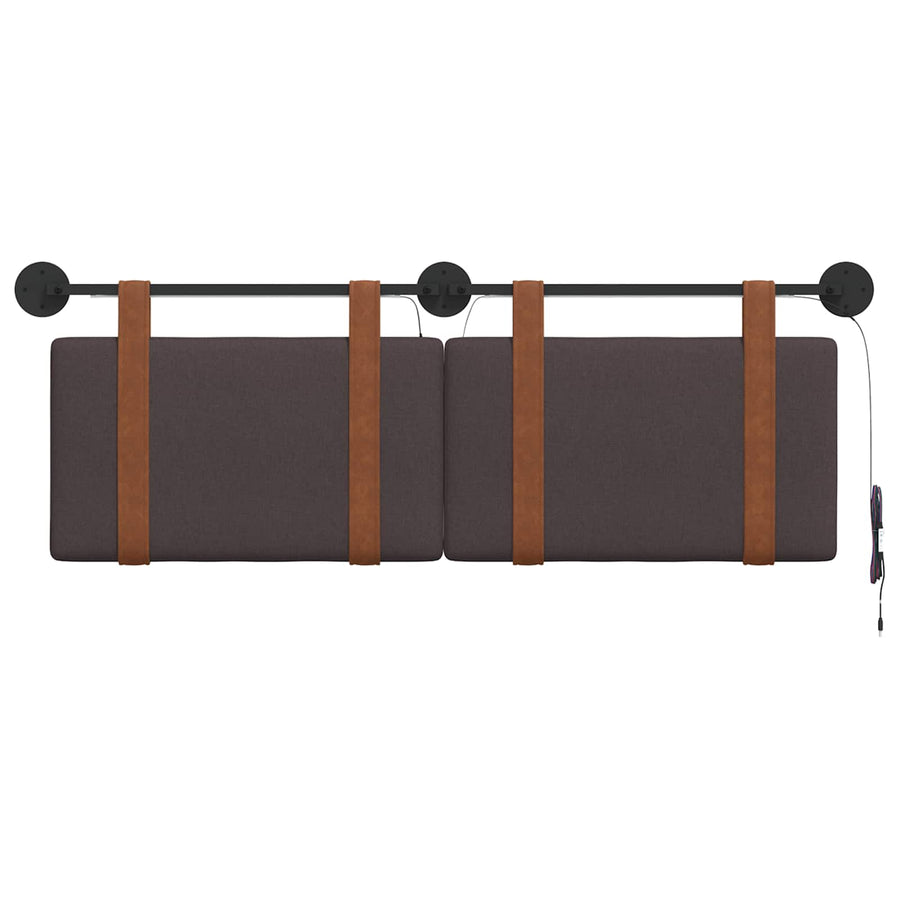 Hangend hoofdbord Met LED-verlichting Donkerbruin Antiek PU