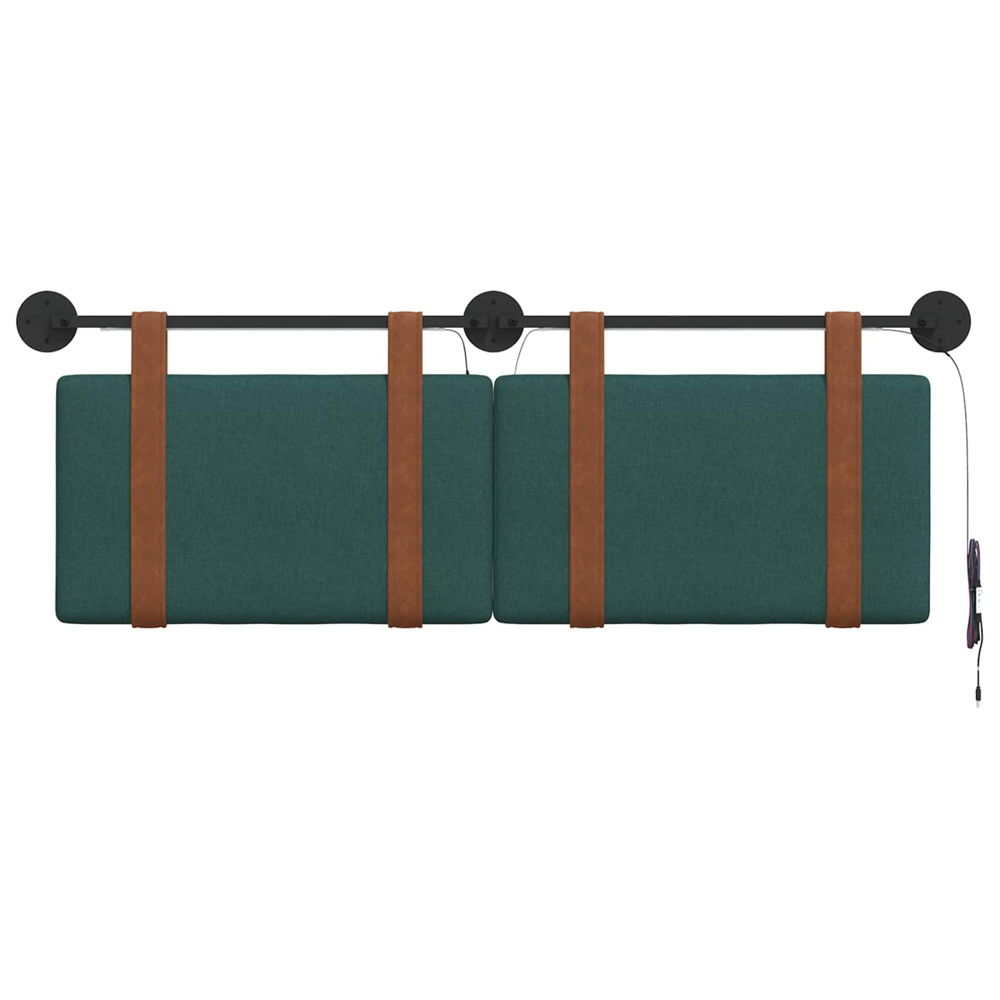 Hangend hoofdbord Met LED-verlichting Donkergroen Antiek PU