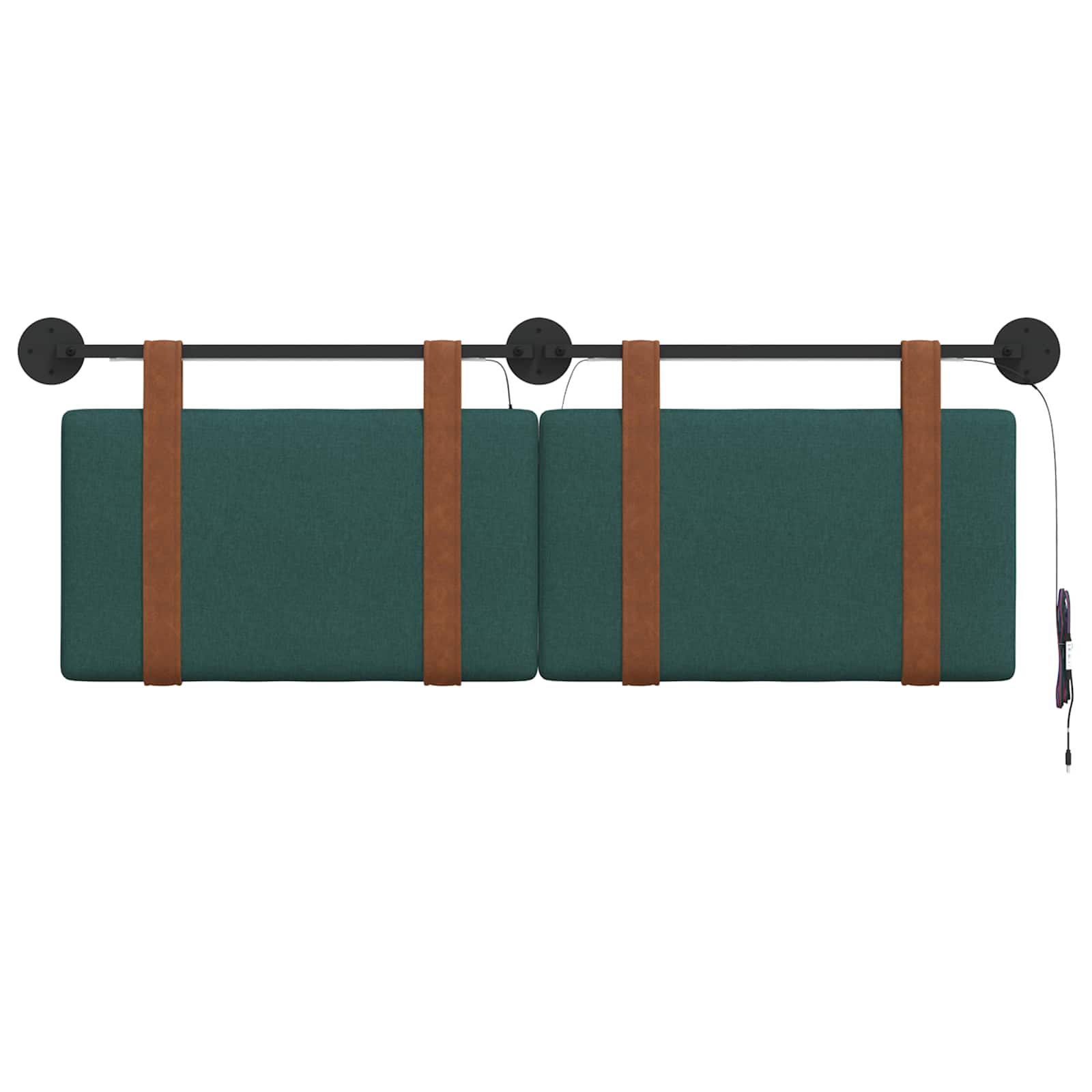 Hangend hoofdbord Met LED-verlichting Donkergroen Antiek PU