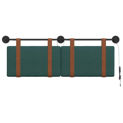 Hangend hoofdbord Met LED-verlichting Donkergroen Antiek PU