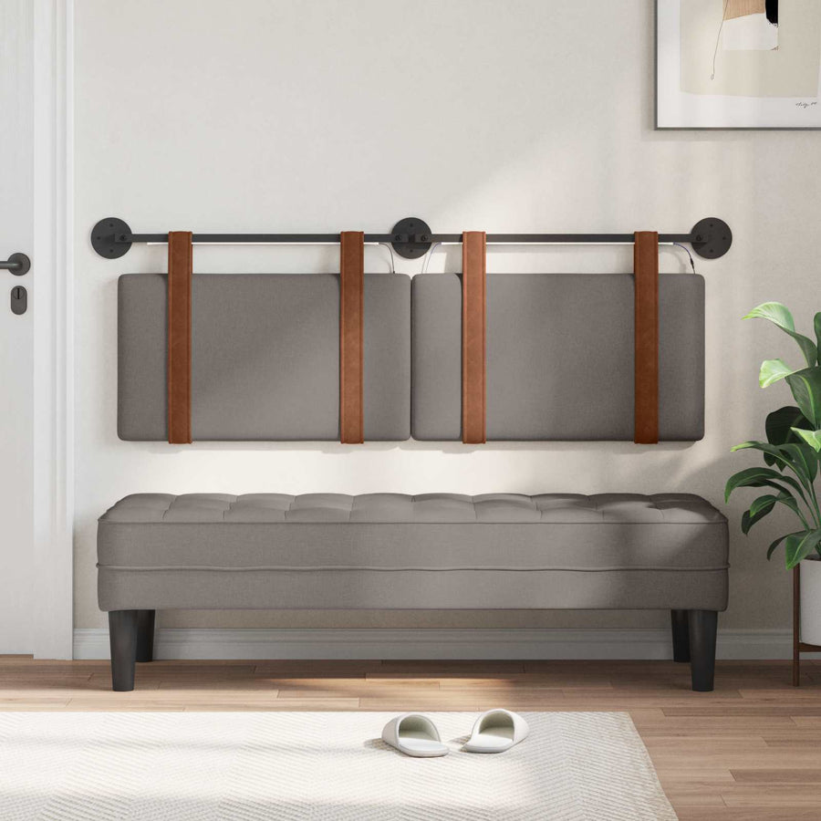 Hangend hoofdbord Met LED-verlichting Taupe Antiek PU