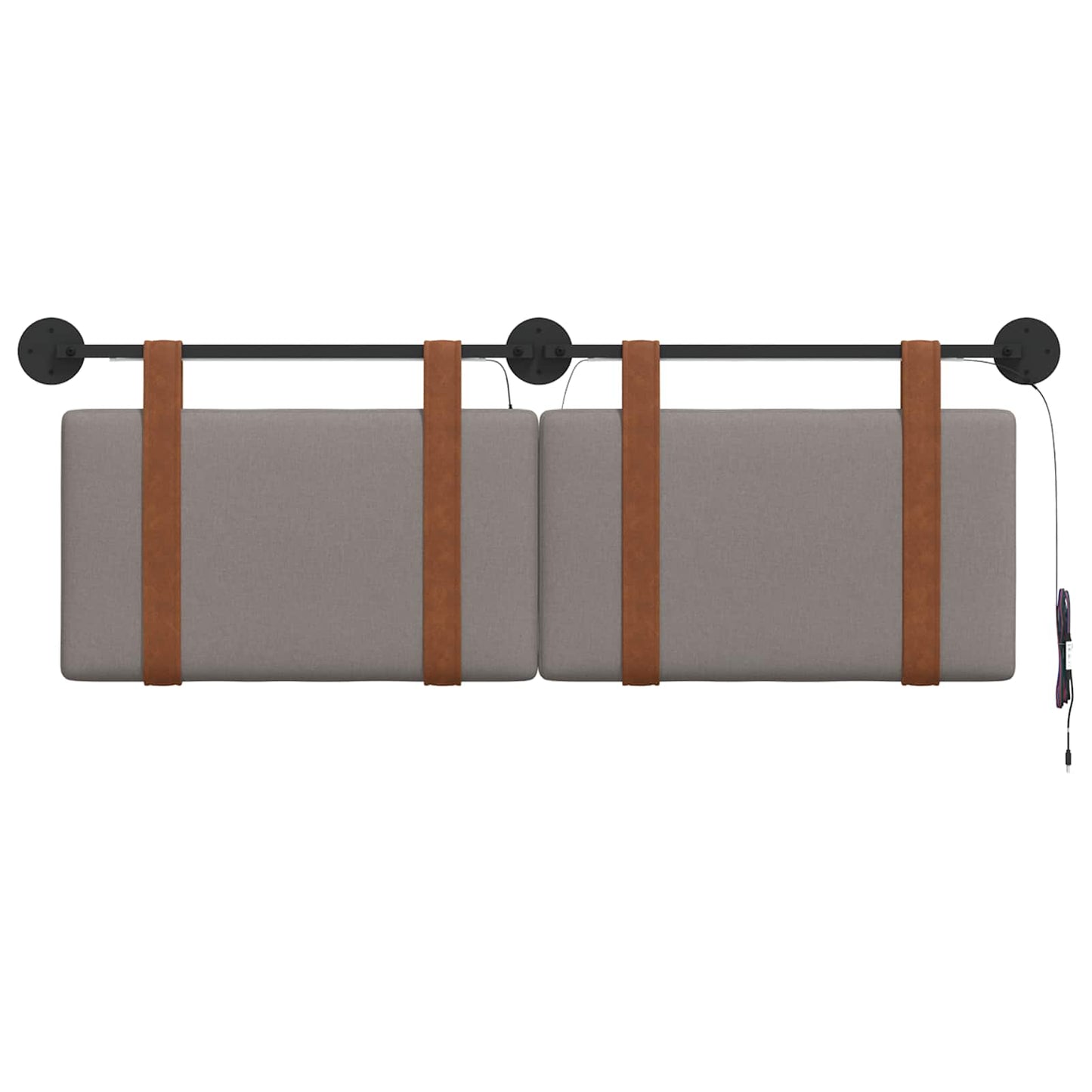 Hangend hoofdbord Met LED-verlichting Taupe Antiek PU