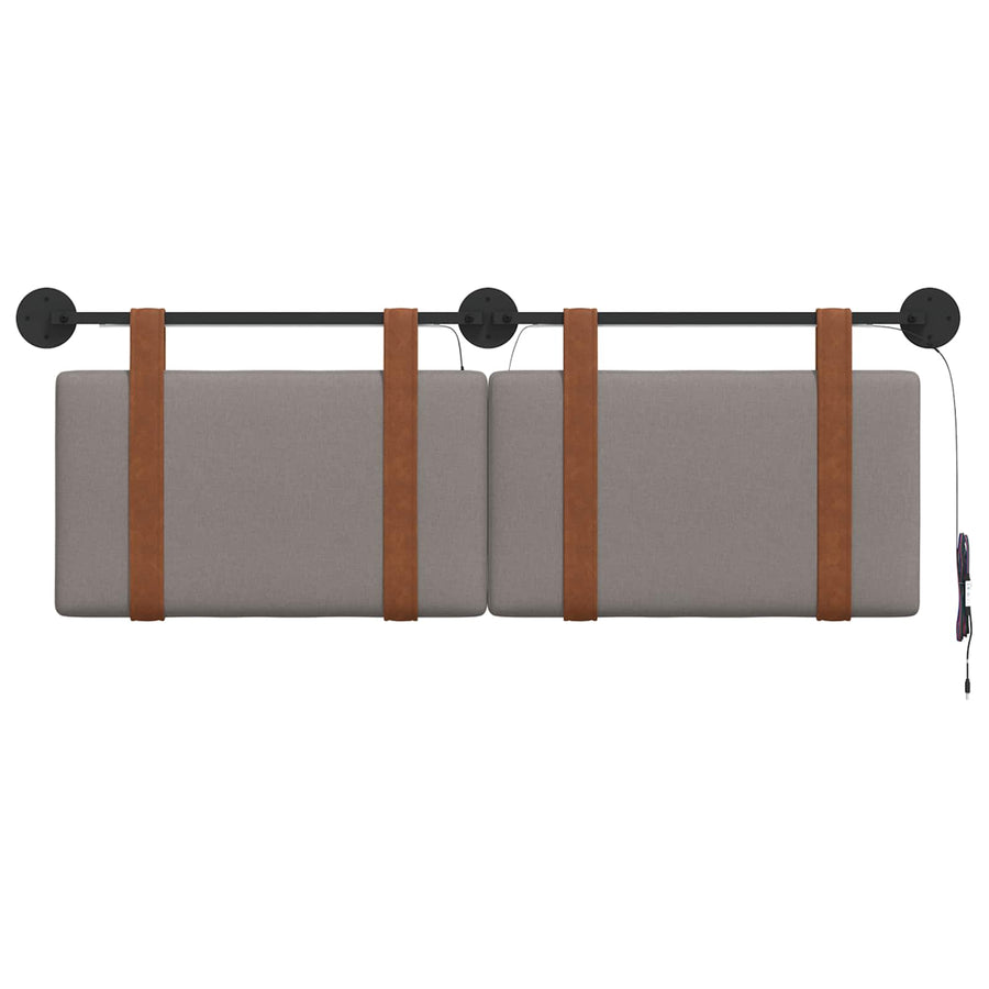 Hangend hoofdbord Met LED-verlichting Taupe Antiek PU