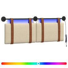 Hangend hoofdbord Met LED-verlichting Crèmekleurig Antiek PU