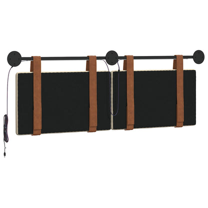 Hangend hoofdbord Met LED-verlichting Crèmekleurig Antiek PU
