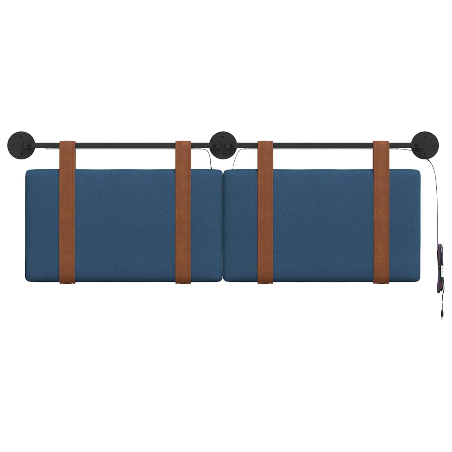 Hangend hoofdbord Met LED-verlichting Blauw Antiek PU
