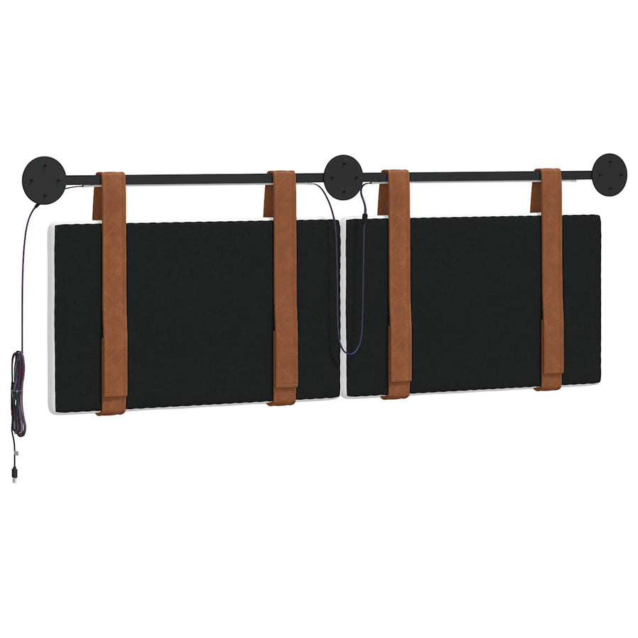 Hangend hoofdbord Met LED-verlichting Wit Antiek PU