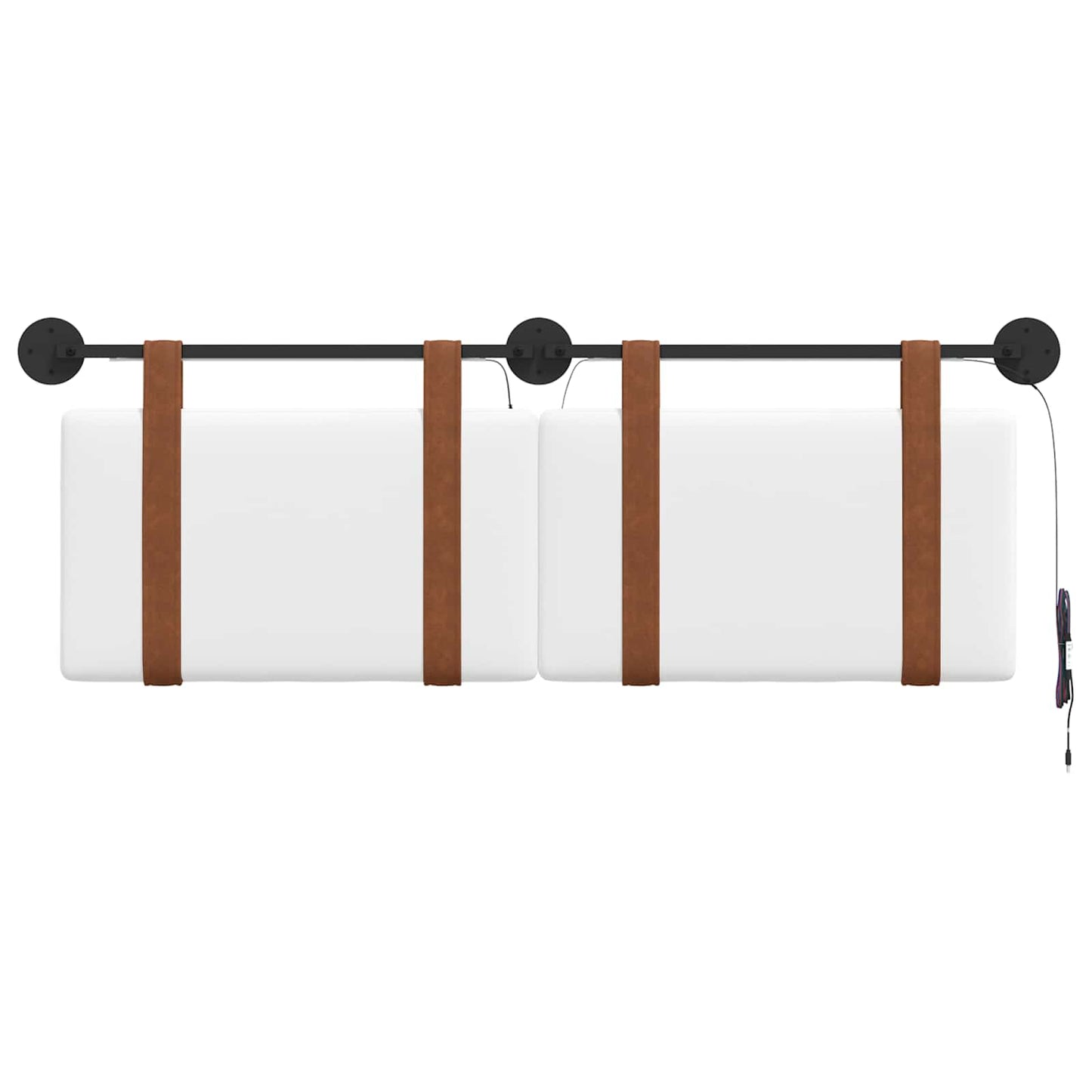 Hangend hoofdbord Met LED-verlichting Wit Antiek PU