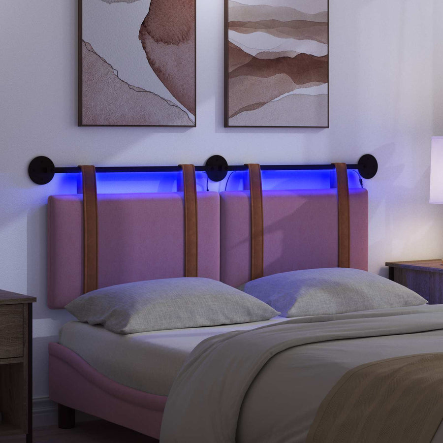 Hangend hoofdbord Met LED-verlichting Roze Antiek PU
