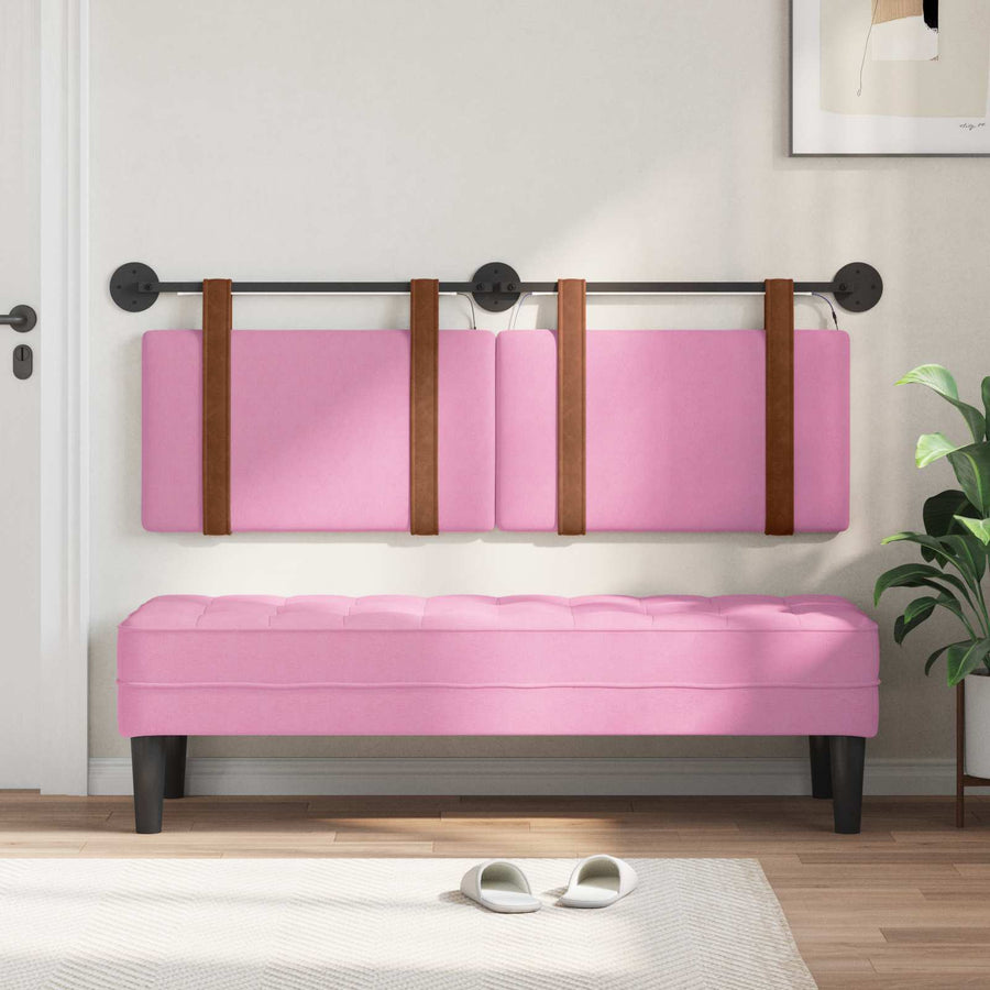 Hangend hoofdbord Met LED-verlichting Roze Antiek PU