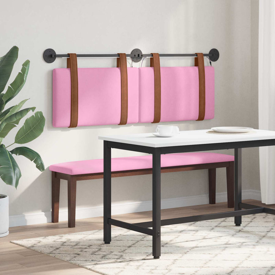 Hangend hoofdbord Met LED-verlichting Roze Antiek PU