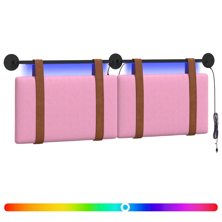 Hangend hoofdbord Met LED-verlichting Roze Antiek PU