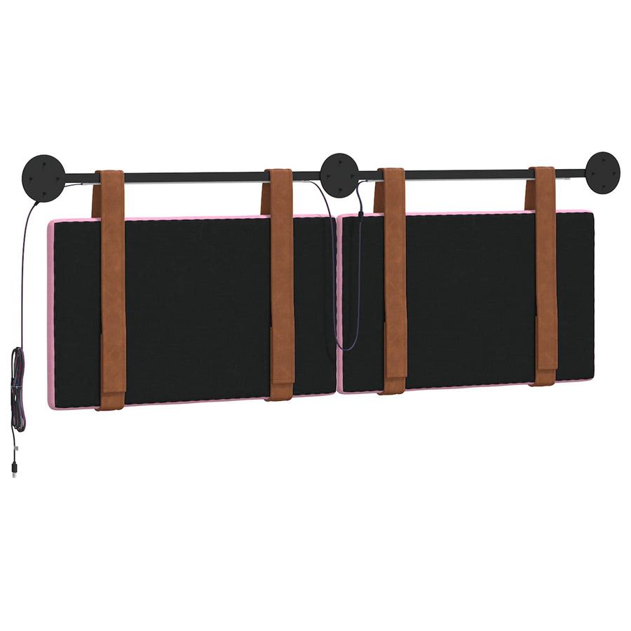 Hangend hoofdbord Met LED-verlichting Roze Antiek PU