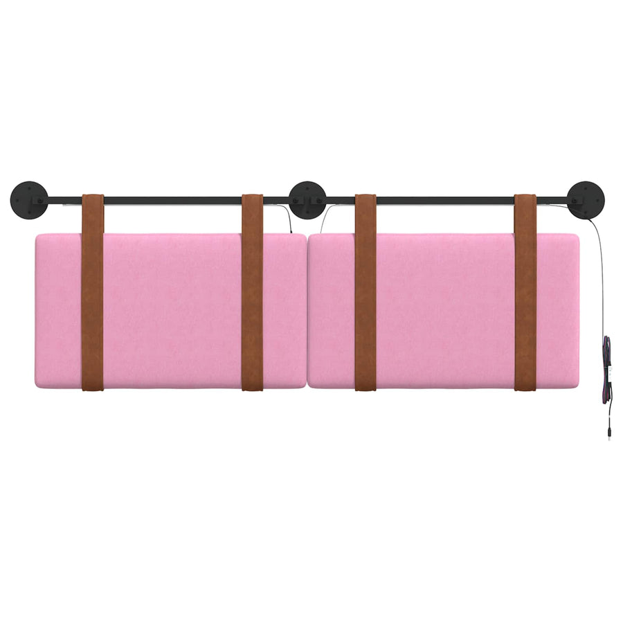 Hangend hoofdbord Met LED-verlichting Roze Antiek PU