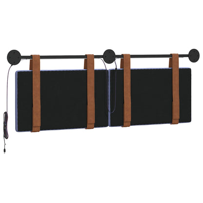 Hangend hoofdbord Met LED-verlichting Jeans Blauw Antiek PU