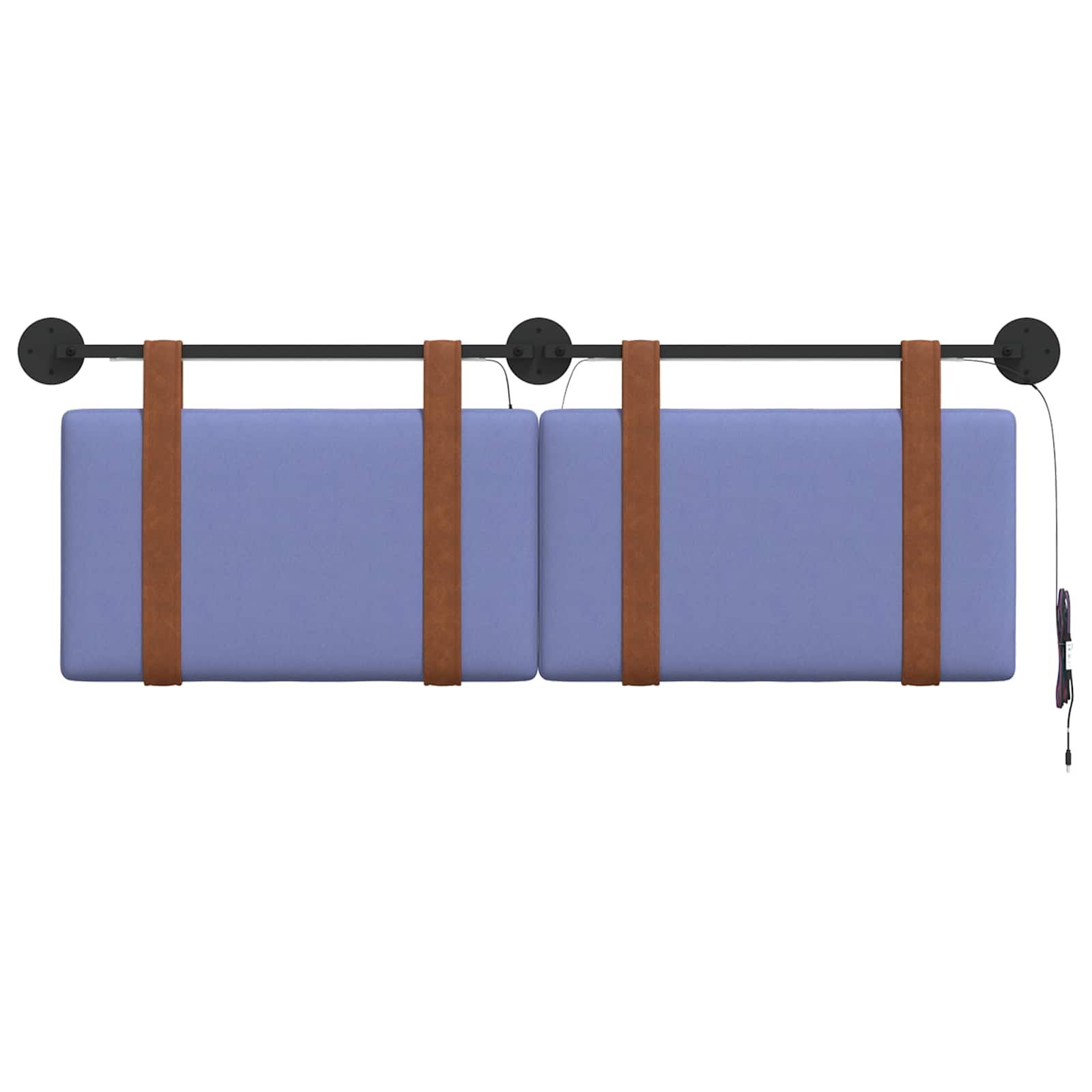 Hangend hoofdbord Met LED-verlichting Jeans Blauw Antiek PU