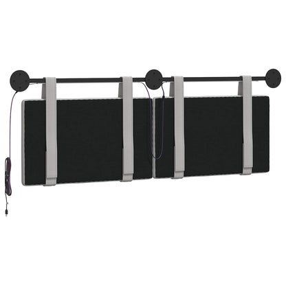 Hangend hoofdbord Met LED-verlichting Wolkengrijs Stof