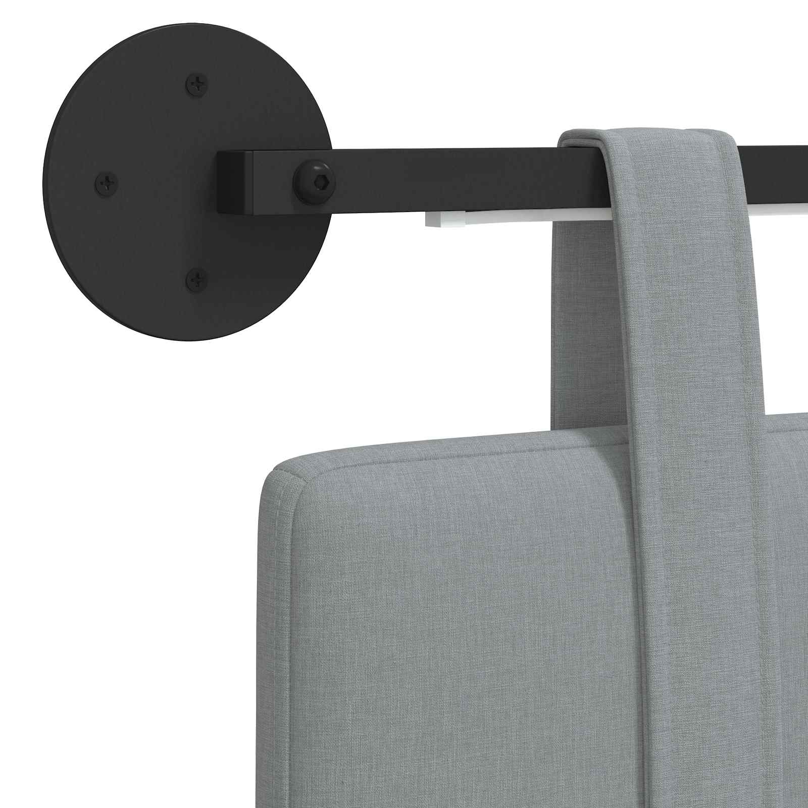 Hangend hoofdbord Met LED-verlichting Lichtgrijs Stof