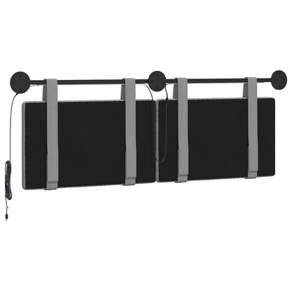 Hangend hoofdbord Met LED-verlichting Lichtgrijs Stof