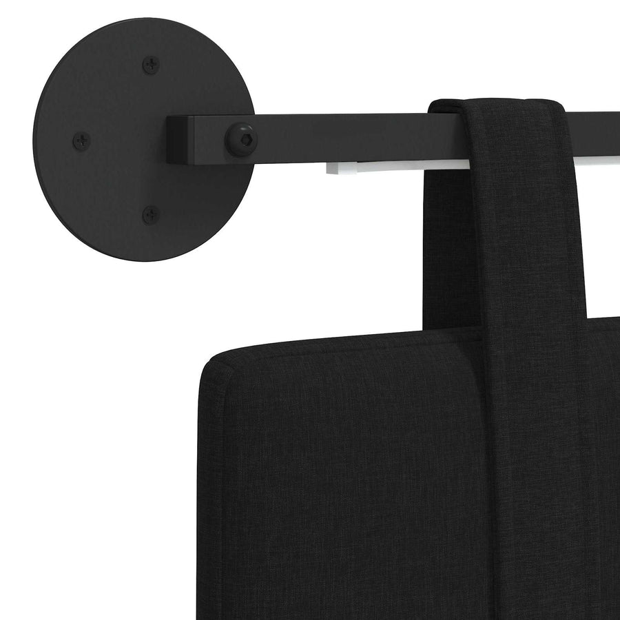 Hangend hoofdbord Met LED-verlichting Zwart Stof