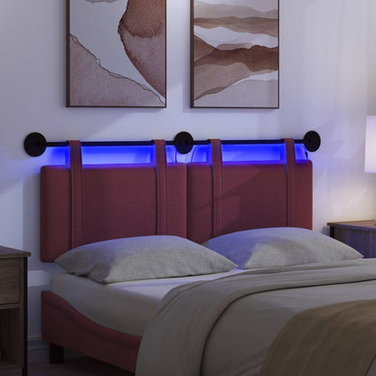 Hangend hoofdbord Met LED-verlichting Wijnrood Stof