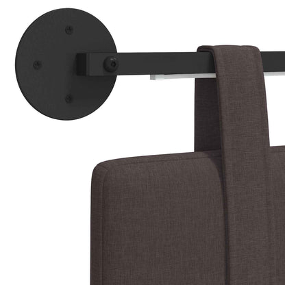 Hangend hoofdbord Met LED-verlichting Donkerbruin Stof