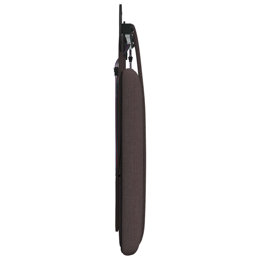 Hangend hoofdbord Met LED-verlichting Donkerbruin Stof