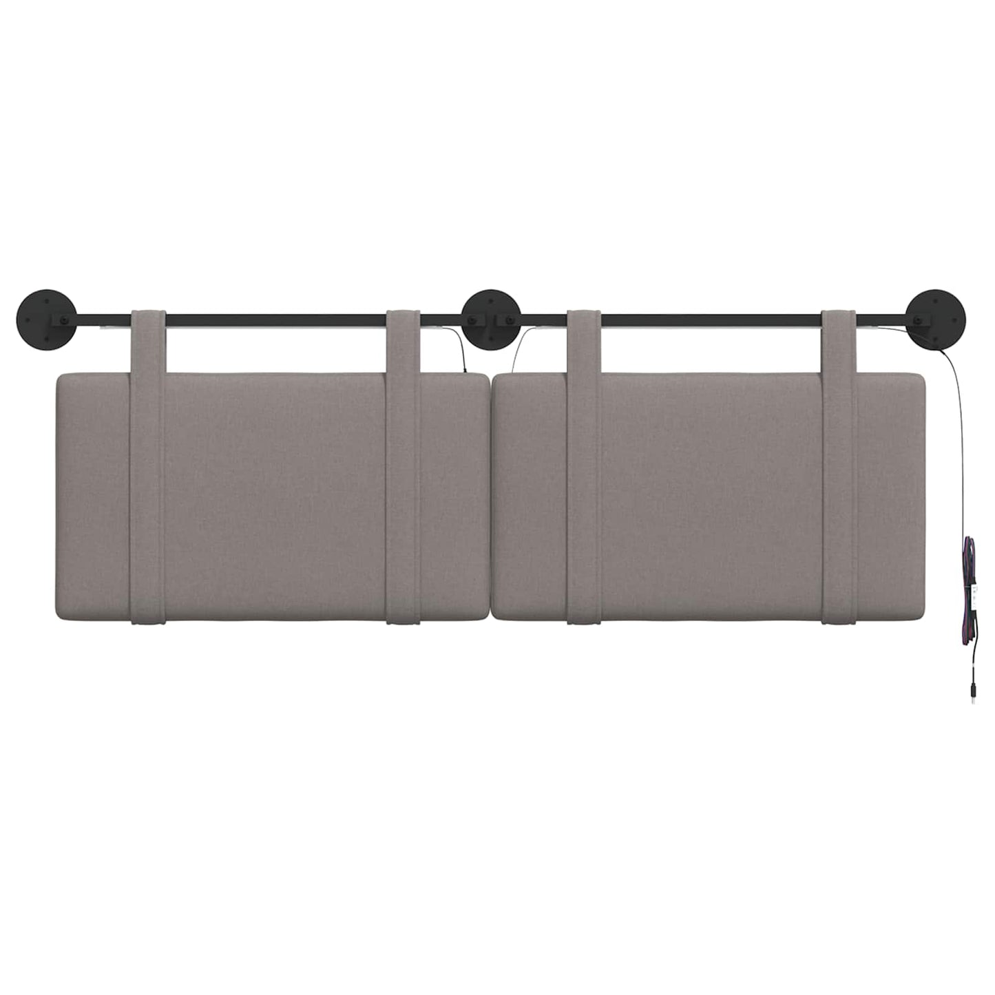 Hangend hoofdbord Met LED-verlichting Taupe Stof