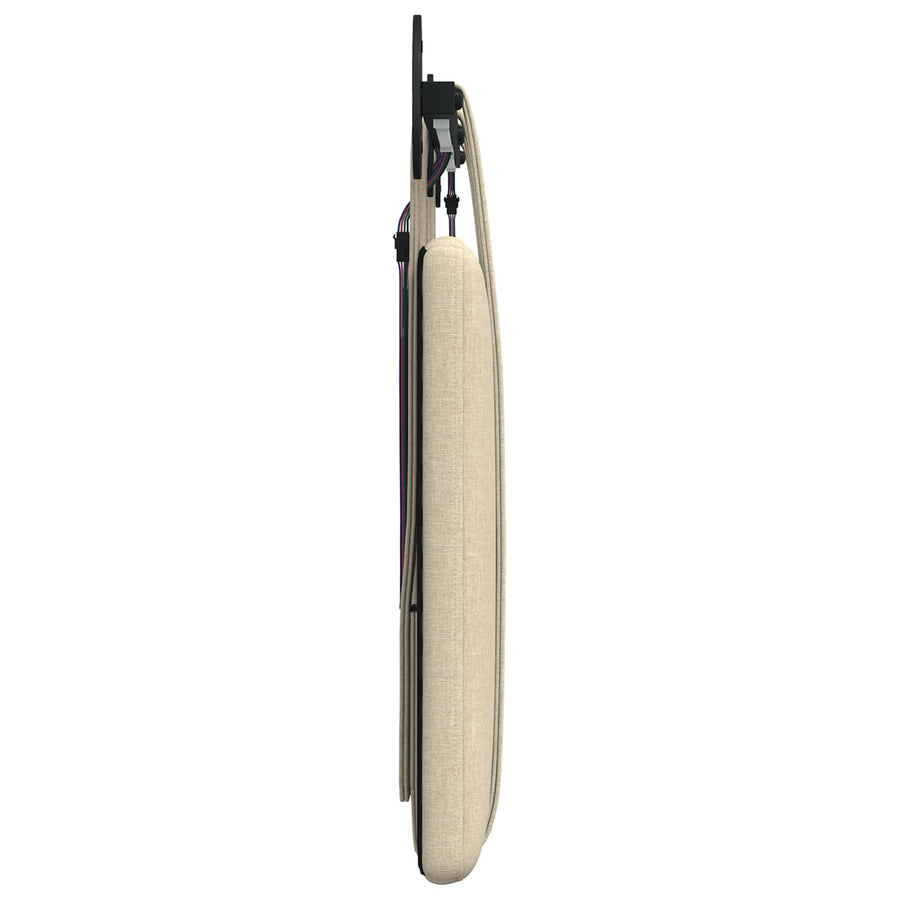 Hangend hoofdbord Met LED-verlichting Crèmekleurig Stof