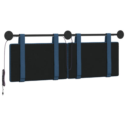 Hangend hoofdbord Met LED-verlichting Blauw Stof