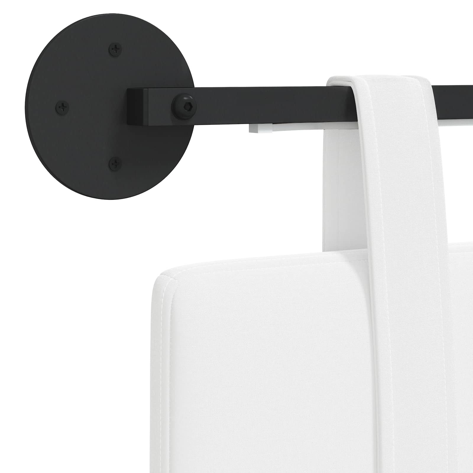 Hangend hoofdbord Met LED-verlichting Wit Stof