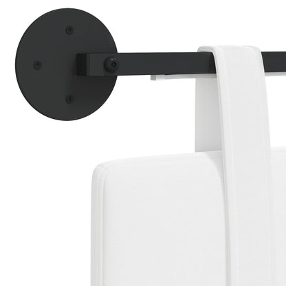 Hangend hoofdbord Met LED-verlichting Wit Stof
