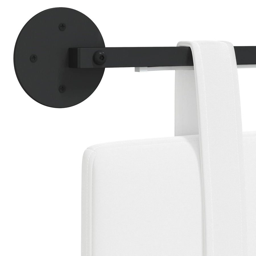 Hangend hoofdbord Met LED-verlichting Wit Stof