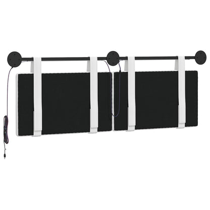 Hangend hoofdbord Met LED-verlichting Wit Stof