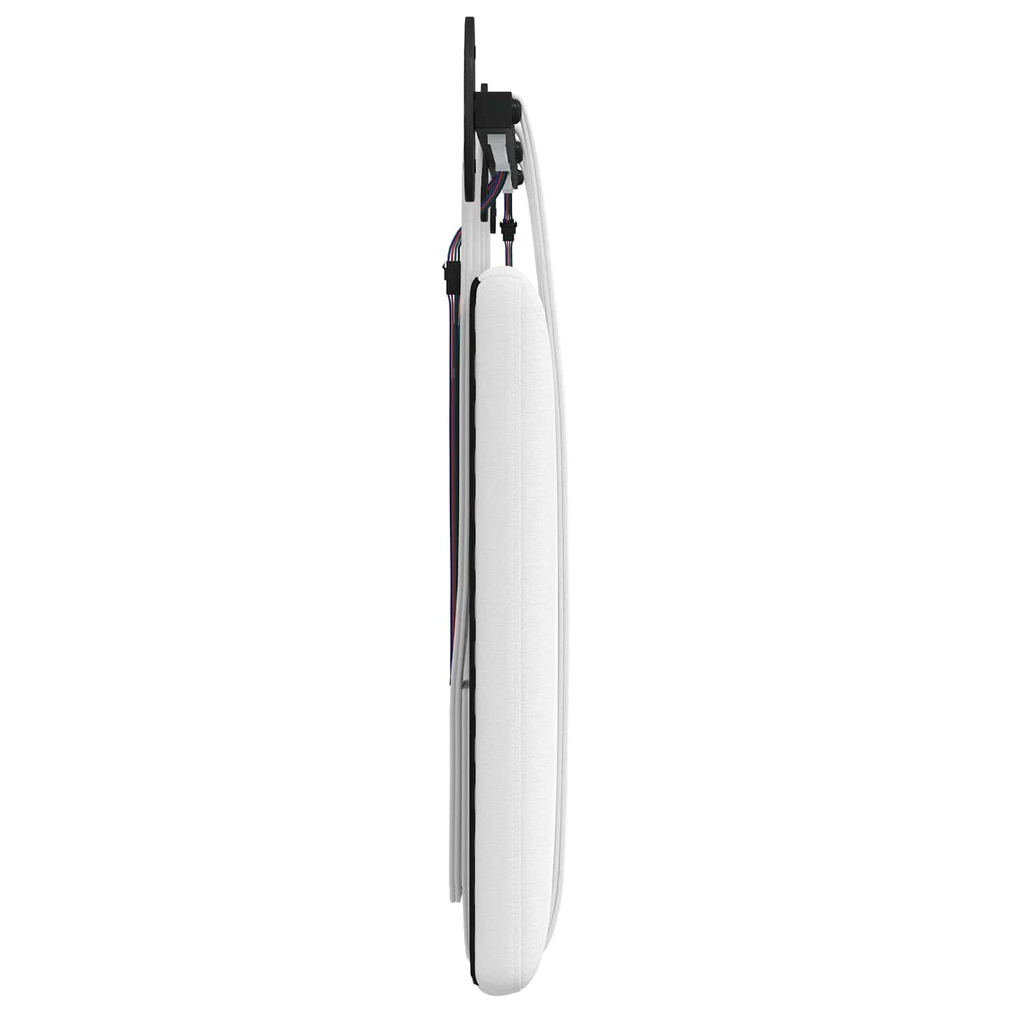 Hangend hoofdbord Met LED-verlichting Wit Stof