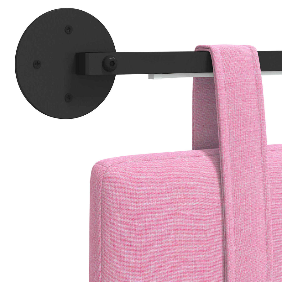 Hangend hoofdbord Met LED-verlichting Roze Stof