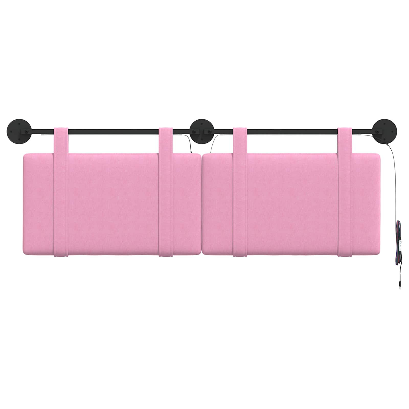 Hangend hoofdbord Met LED-verlichting Roze Stof