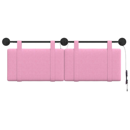 Hangend hoofdbord Met LED-verlichting Roze Stof