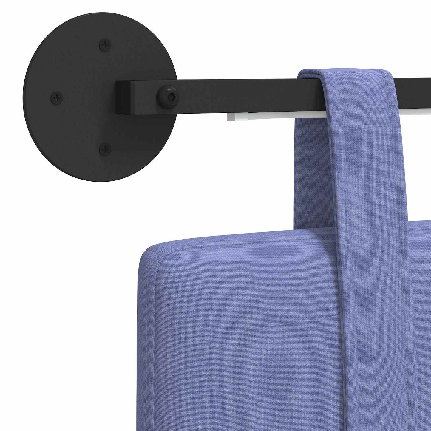 Hangend hoofdbord Met LED-verlichting Jeans Blauw Stof