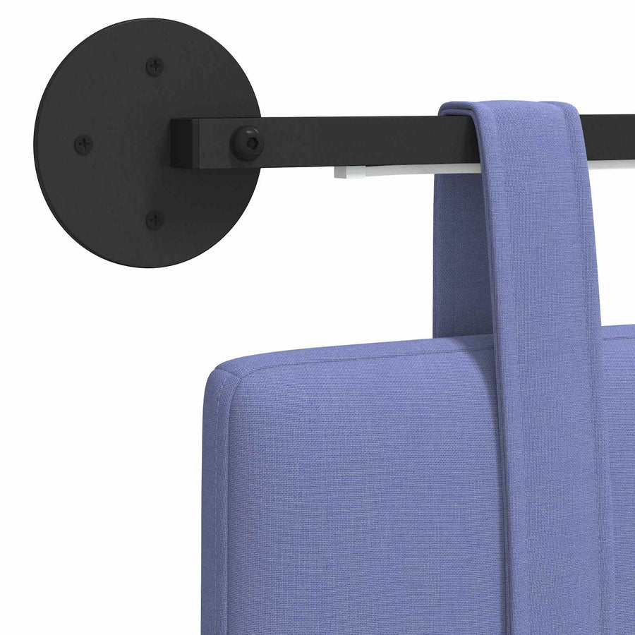 Hangend hoofdbord Met LED-verlichting Jeans Blauw Stof